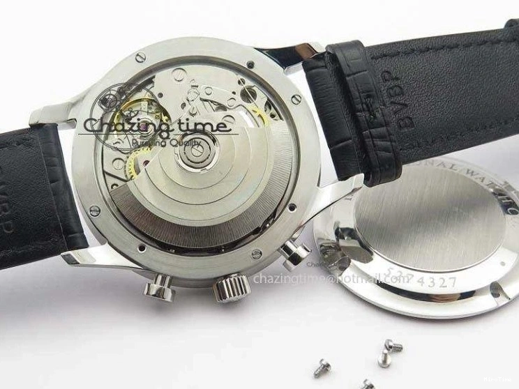 MIROTIME 0313 Modern Portuguese IW371404 ZF V3 1:1 Best Edition SS Black Dial On Black Leather Strap A 7267